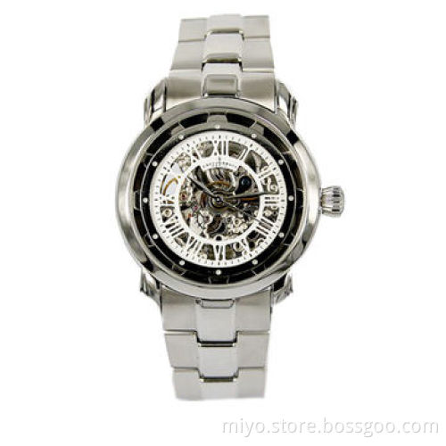 Automatic skeleton face watch for business, made of full stainless steel case and band, 3ATM